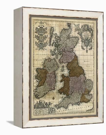 Map of England, Scotland and Ireland-null-Framed Stretched Canvas