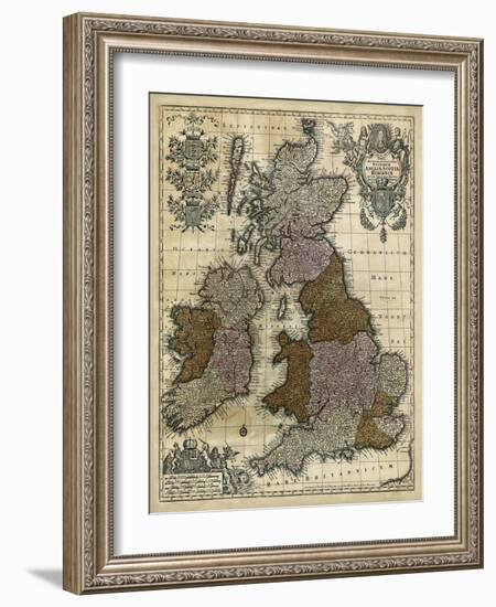 Map of England, Scotland and Ireland-null-Framed Art Print