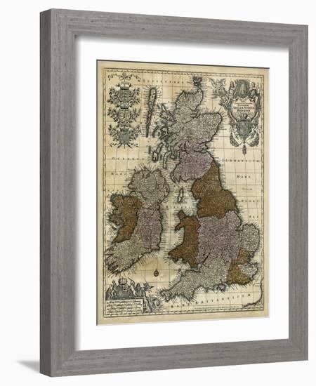 Map of England, Scotland and Ireland-null-Framed Art Print