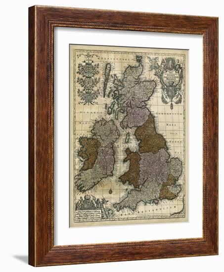 Map of England, Scotland and Ireland-null-Framed Art Print