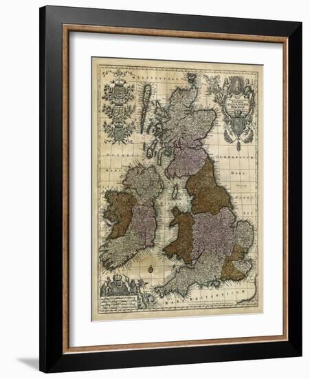 Map of England, Scotland and Ireland-null-Framed Art Print