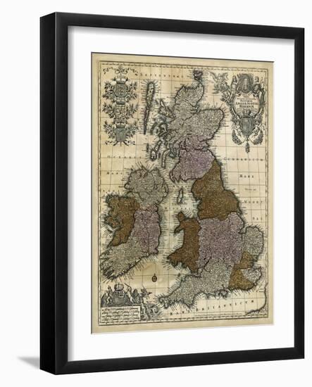 Map of England, Scotland and Ireland-null-Framed Art Print