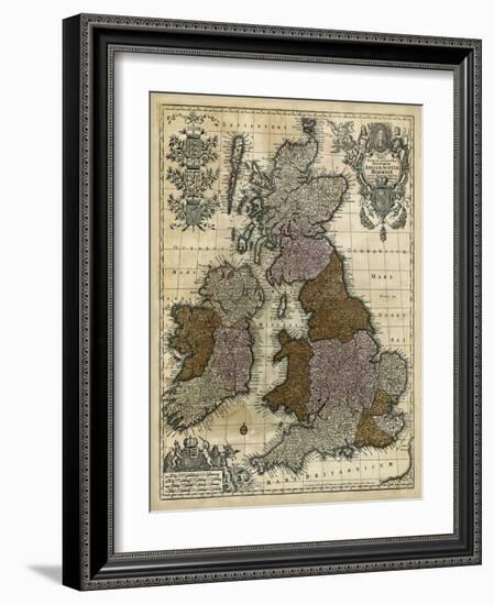 Map of England, Scotland and Ireland-null-Framed Art Print