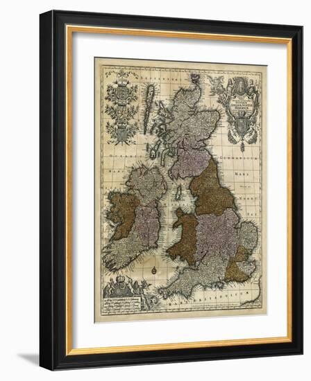 Map of England, Scotland and Ireland-null-Framed Art Print