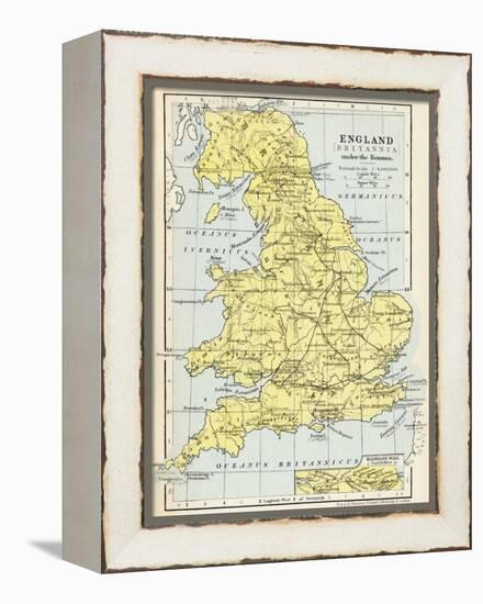 Map of England under the Romans-null-Framed Premier Image Canvas
