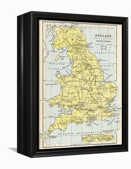 Map of England under the Romans-null-Framed Premier Image Canvas