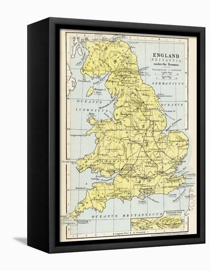 Map of England under the Romans-null-Framed Premier Image Canvas