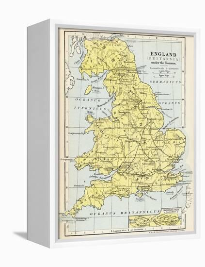 Map of England under the Romans-null-Framed Premier Image Canvas