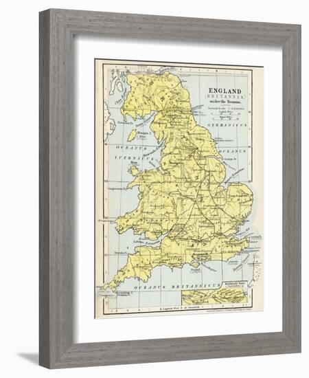 Map of England under the Romans-null-Framed Giclee Print
