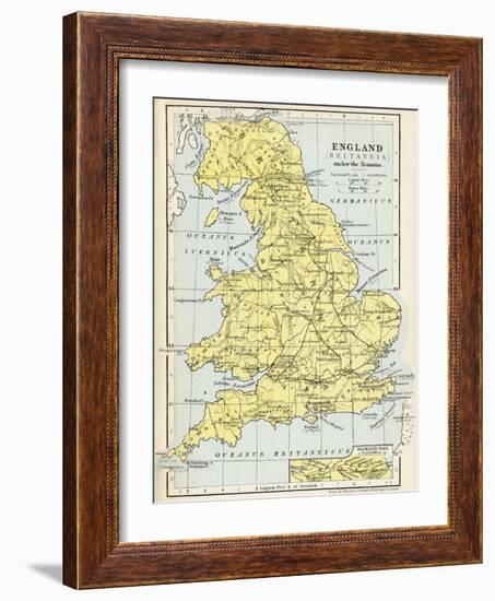 Map of England under the Romans-null-Framed Giclee Print