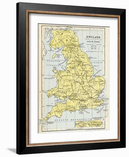 Map of England under the Romans-null-Framed Giclee Print