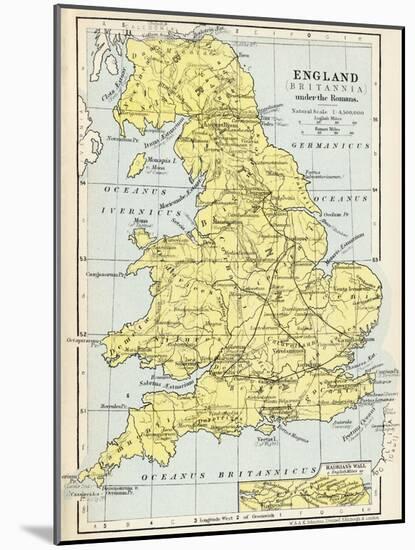 Map of England under the Romans-null-Mounted Giclee Print