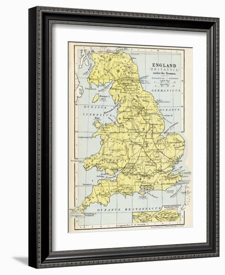 Map of England under the Romans-null-Framed Giclee Print