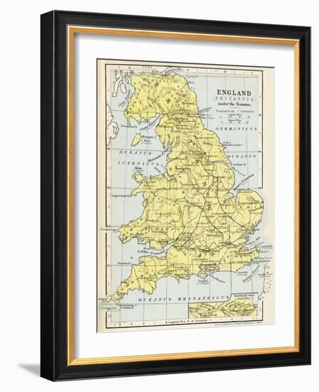 Map of England under the Romans-null-Framed Giclee Print