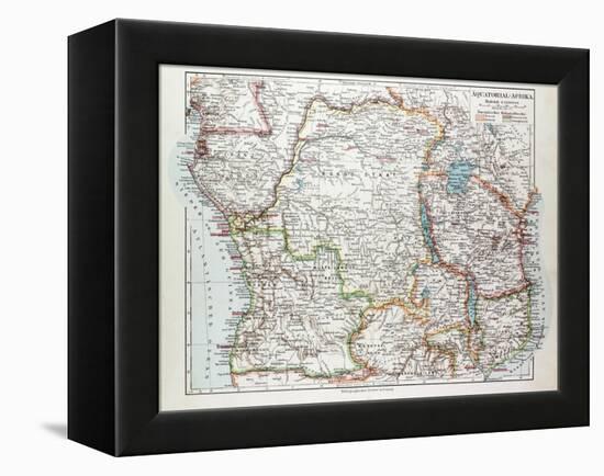 Map of Equatorial Africa the Republic of Mozambique the Republic of Angola Uganda Kenya 1899-null-Framed Premier Image Canvas
