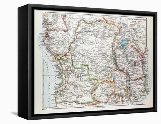 Map of Equatorial Africa the Republic of Mozambique the Republic of Angola Uganda Kenya 1899-null-Framed Premier Image Canvas