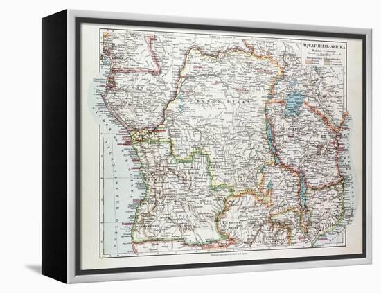 Map of Equatorial Africa the Republic of Mozambique the Republic of Angola Uganda Kenya 1899-null-Framed Premier Image Canvas