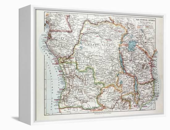 Map of Equatorial Africa the Republic of Mozambique the Republic of Angola Uganda Kenya 1899-null-Framed Premier Image Canvas