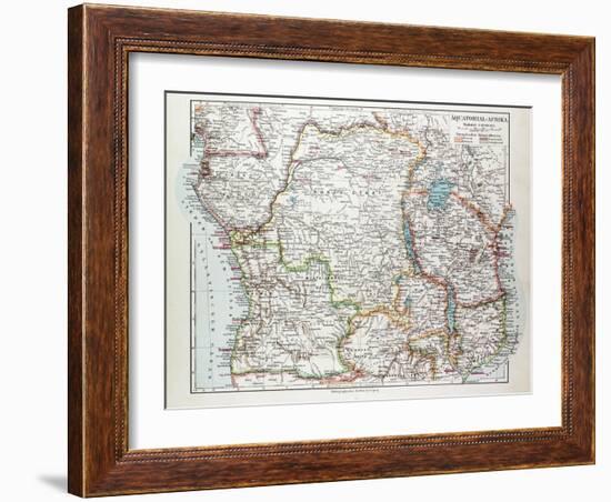 Map of Equatorial Africa the Republic of Mozambique the Republic of Angola Uganda Kenya 1899-null-Framed Giclee Print