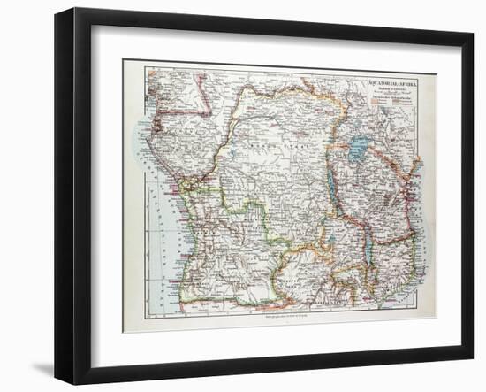 Map of Equatorial Africa the Republic of Mozambique the Republic of Angola Uganda Kenya 1899-null-Framed Giclee Print