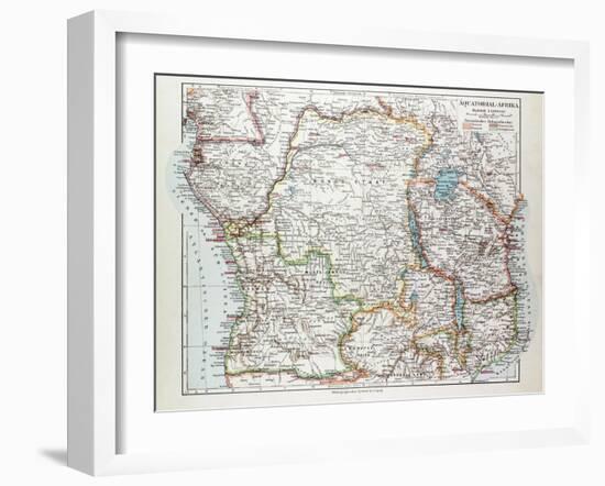 Map of Equatorial Africa the Republic of Mozambique the Republic of Angola Uganda Kenya 1899-null-Framed Giclee Print