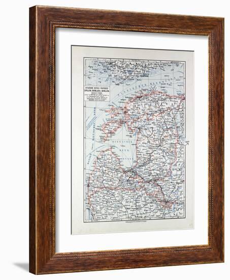 Map of Estland Letland Lithuania 1899-null-Framed Giclee Print