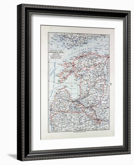 Map of Estland Letland Lithuania 1899-null-Framed Giclee Print