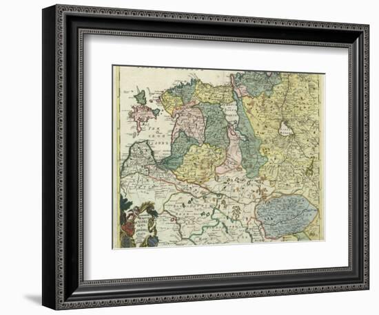 Map of Estonia and Livonia, 1745-null-Framed Giclee Print