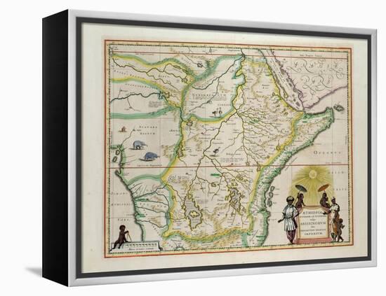 Map of Ethiopia Showing Five African States, c.1690 G. Blaeu's "Grooten Atlas" of 1648-65-null-Framed Premier Image Canvas