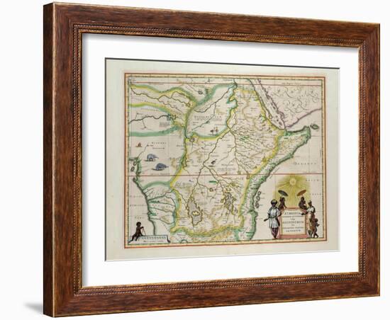 Map of Ethiopia Showing Five African States, c.1690 G. Blaeu's "Grooten Atlas" of 1648-65-null-Framed Giclee Print