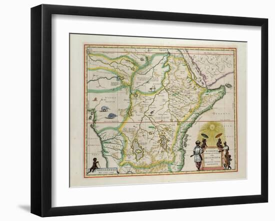 Map of Ethiopia Showing Five African States, c.1690 G. Blaeu's "Grooten Atlas" of 1648-65-null-Framed Giclee Print