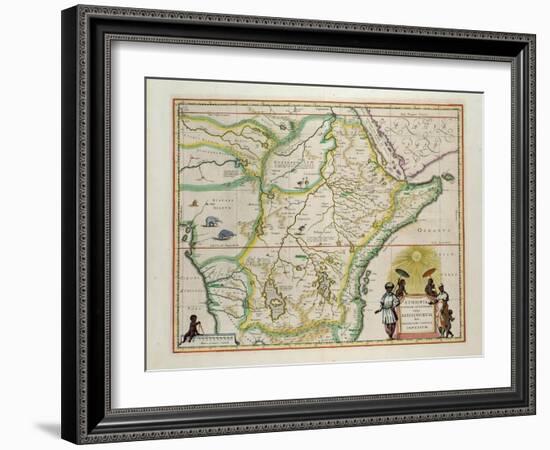 Map of Ethiopia Showing Five African States, c.1690 G. Blaeu's "Grooten Atlas" of 1648-65-null-Framed Giclee Print