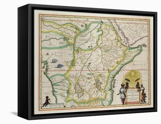 Map of Ethiopia Showing Five African States, c.1690 G. Blaeu's "Grooten Atlas" of 1648-65-null-Framed Premier Image Canvas