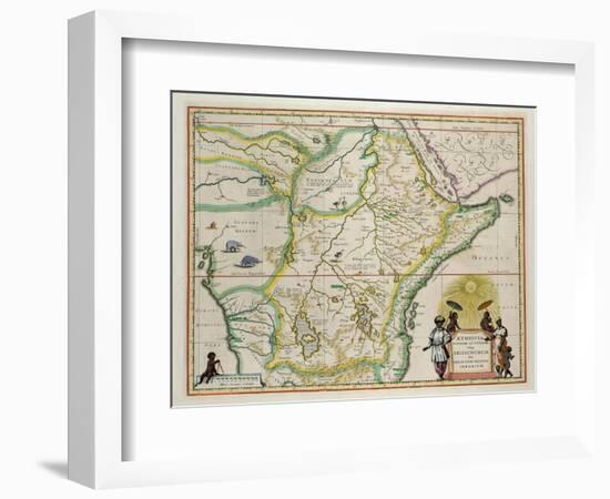 Map of Ethiopia Showing Five African States, c.1690 G. Blaeu's "Grooten Atlas" of 1648-65-null-Framed Giclee Print