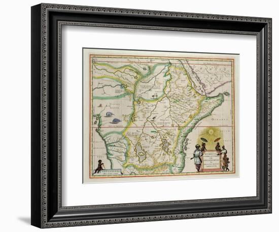 Map of Ethiopia Showing Five African States, c.1690 G. Blaeu's "Grooten Atlas" of 1648-65-null-Framed Giclee Print