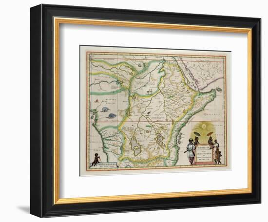 Map of Ethiopia Showing Five African States, c.1690 G. Blaeu's "Grooten Atlas" of 1648-65-null-Framed Giclee Print