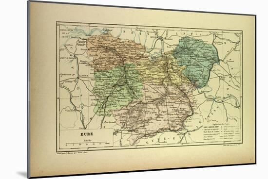 Map of Eure France-null-Mounted Giclee Print