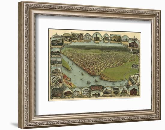 Map of Eureka, California, 1902-A^C^ Noe-Framed Art Print