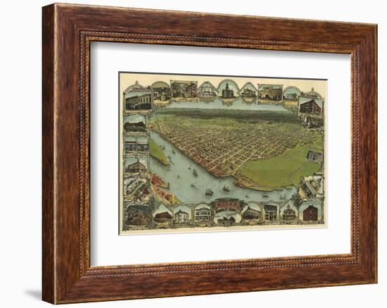 Map of Eureka, California, 1902-A^C^ Noe-Framed Art Print