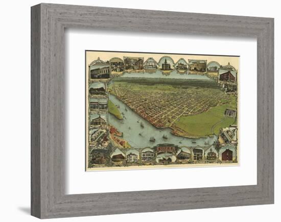 Map of Eureka, California, 1902-A^C^ Noe-Framed Art Print