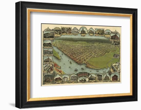 Map of Eureka, California, 1902-A^C^ Noe-Framed Art Print