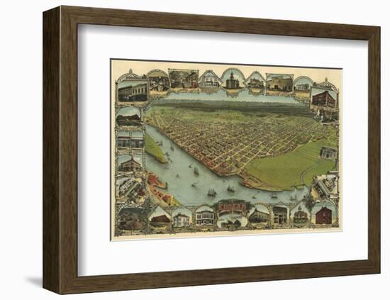 Map of Eureka, California, 1902-A^C^ Noe-Framed Art Print