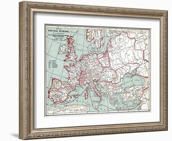 Map Of Europe, 12Th Century-null-Framed Giclee Print