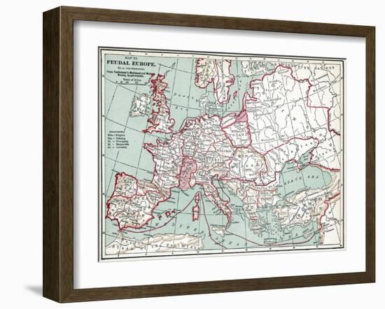 Map Of Europe, 12Th Century-null-Framed Giclee Print