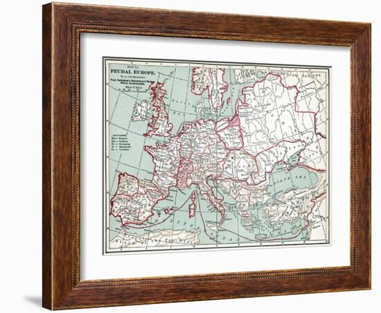 Map Of Europe, 12Th Century-null-Framed Giclee Print