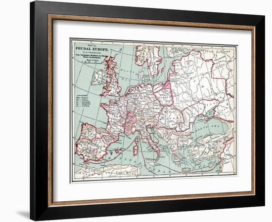 Map Of Europe, 12Th Century-null-Framed Giclee Print