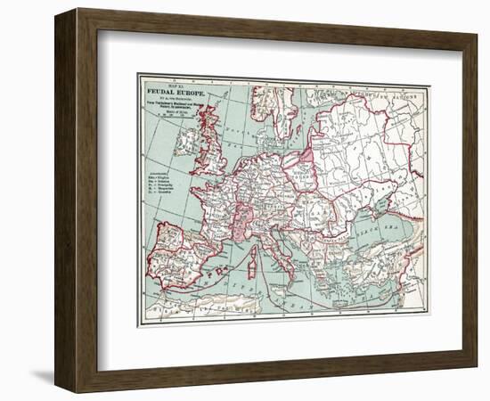 Map Of Europe, 12Th Century-null-Framed Giclee Print