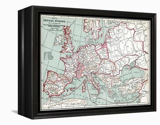 Map Of Europe, 12Th Century-null-Framed Premier Image Canvas