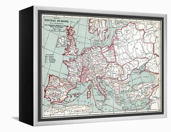 Map Of Europe, 12Th Century-null-Framed Premier Image Canvas