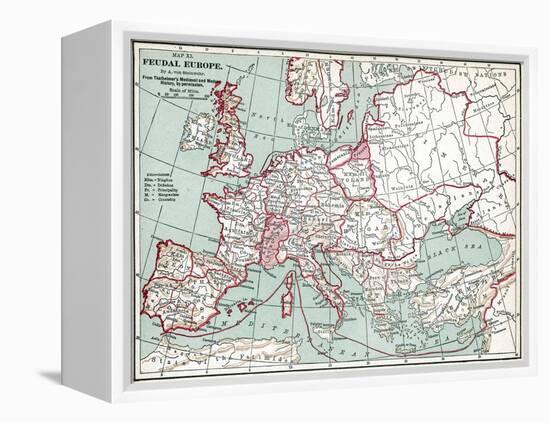 Map Of Europe, 12Th Century-null-Framed Premier Image Canvas